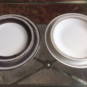 NIB French Limoges Swarovski Crystal Small Plates SOPHIE VILLEPIGUE, PARIS - 4PC